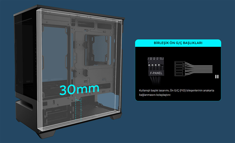 ASUS Prime AP202 TG Temperli Cam Micro ATX Siyah Bilgisayar Kasası