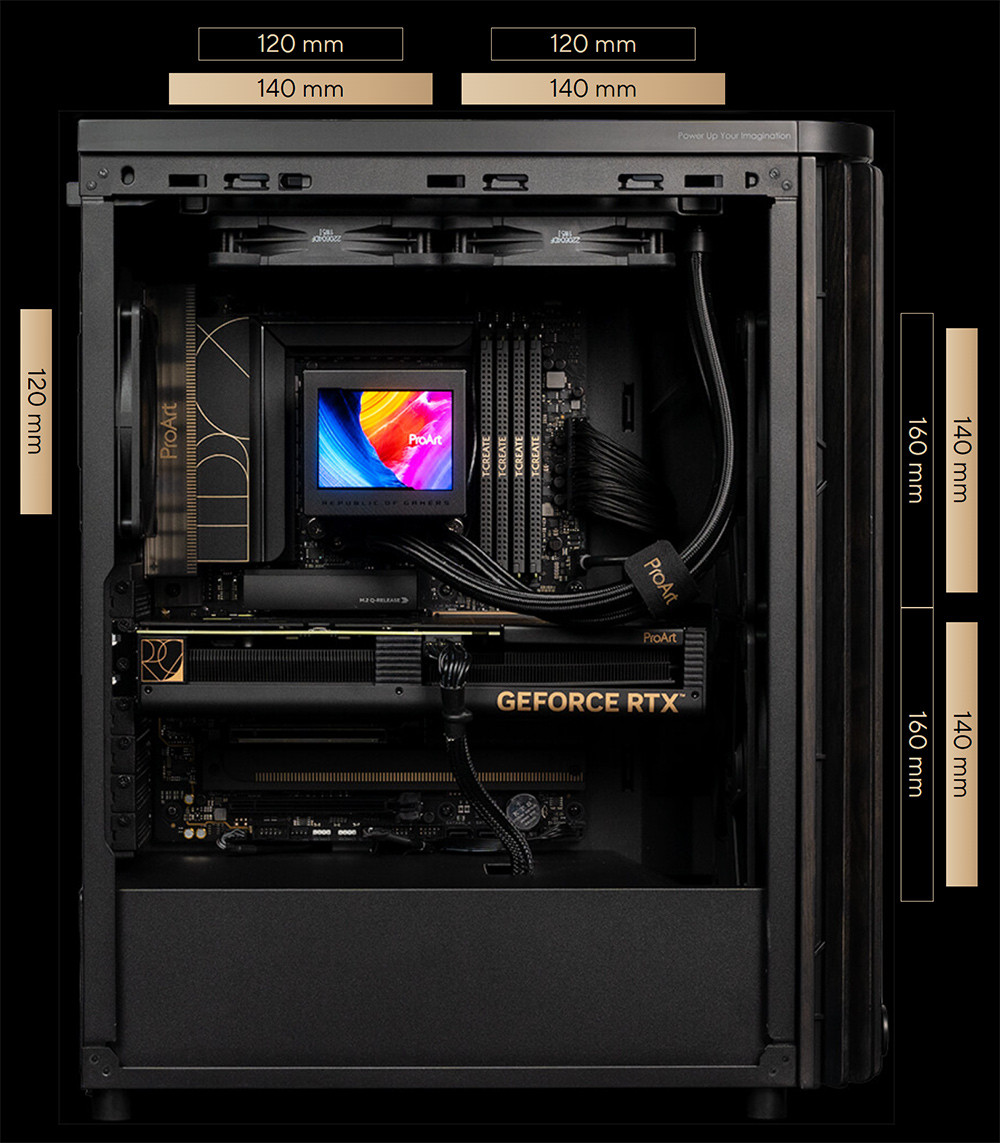 ASUS ProArt PA401 Wood Edition USB 3.2 Metal Panel ATX Mid-Tower Gaming Kasa