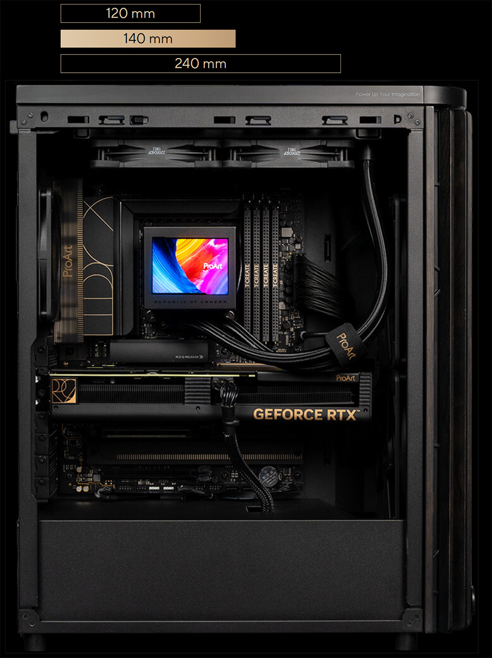 ASUS ProArt PA401 Wood Edition USB 3.2 Metal Panel ATX Mid-Tower Gaming Kasa