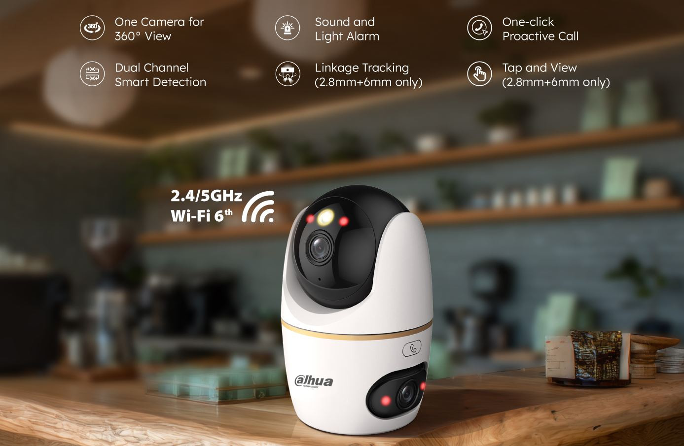 Dahua H5D-5F 5+5MP Indoor Wi-Fi Dual-Lens Pan & Tilt Camera