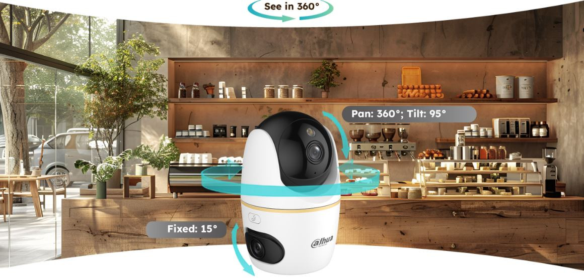 Dahua H5D-5F 5+5MP Indoor Wi-Fi Dual-Lens Pan & Tilt Camera