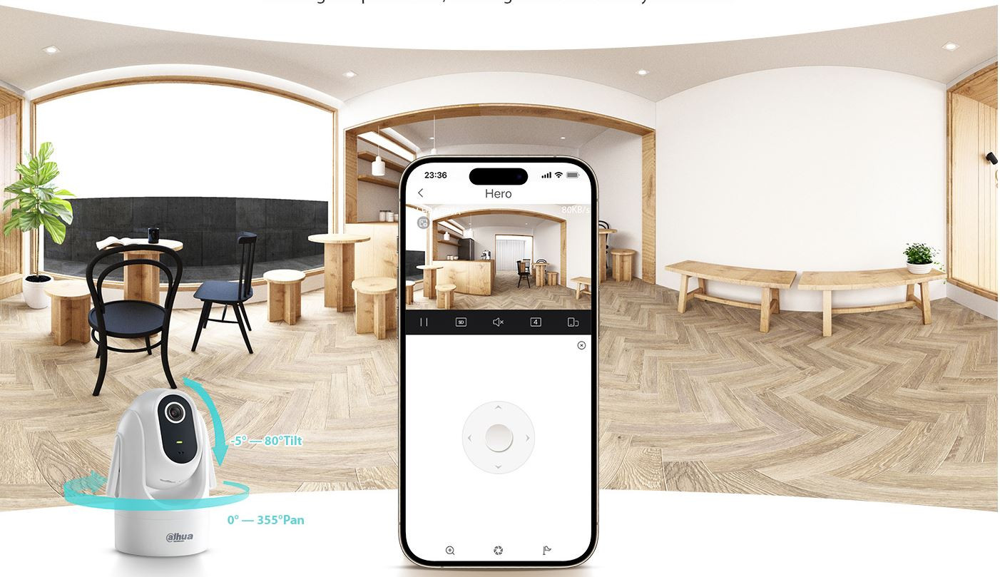 Dahua H4C 4MP İç Mekan Sabit Odaklı Wi-Fi Pan & Tilt Ağ Kamerası