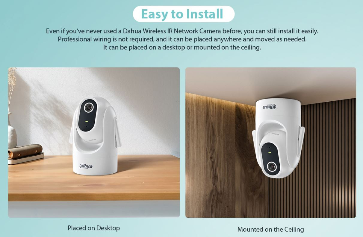Dahua H4C 4MP İç Mekan Sabit Odaklı Wi-Fi Pan & Tilt Ağ Kamerası