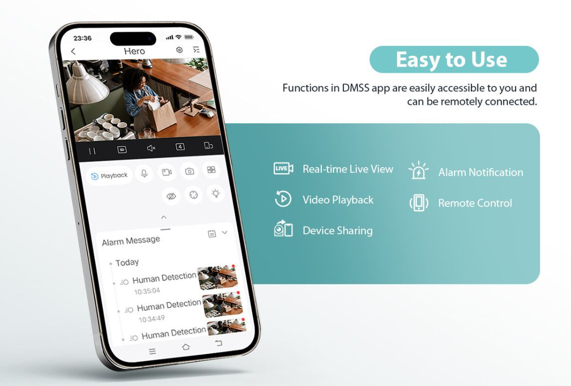 Dahua H4C 4MP İç Mekan Sabit Odaklı Wi-Fi Pan & Tilt Ağ Kamerası