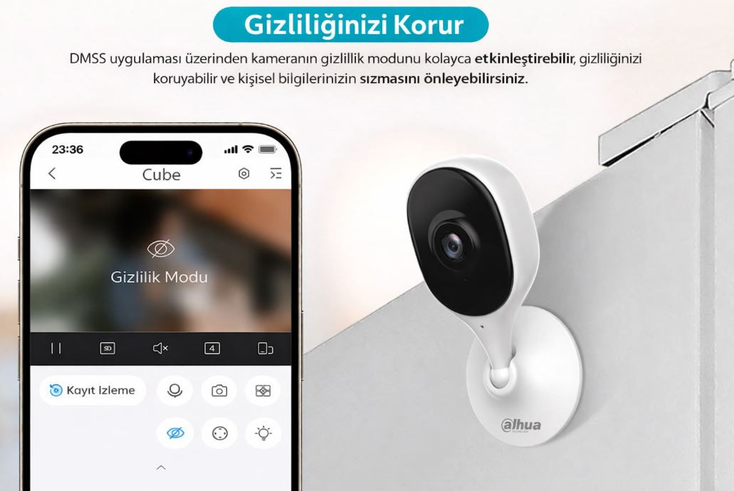 Dahua DH-C5A 5mp 10M Ir Wifi İç Mekan Cube Ip Kamera
