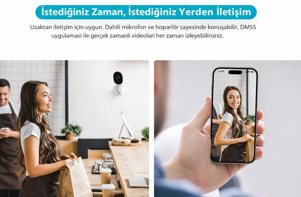 Dahua DH-C5A 5mp 10M Ir Wifi İç Mekan Cube Ip Kamera