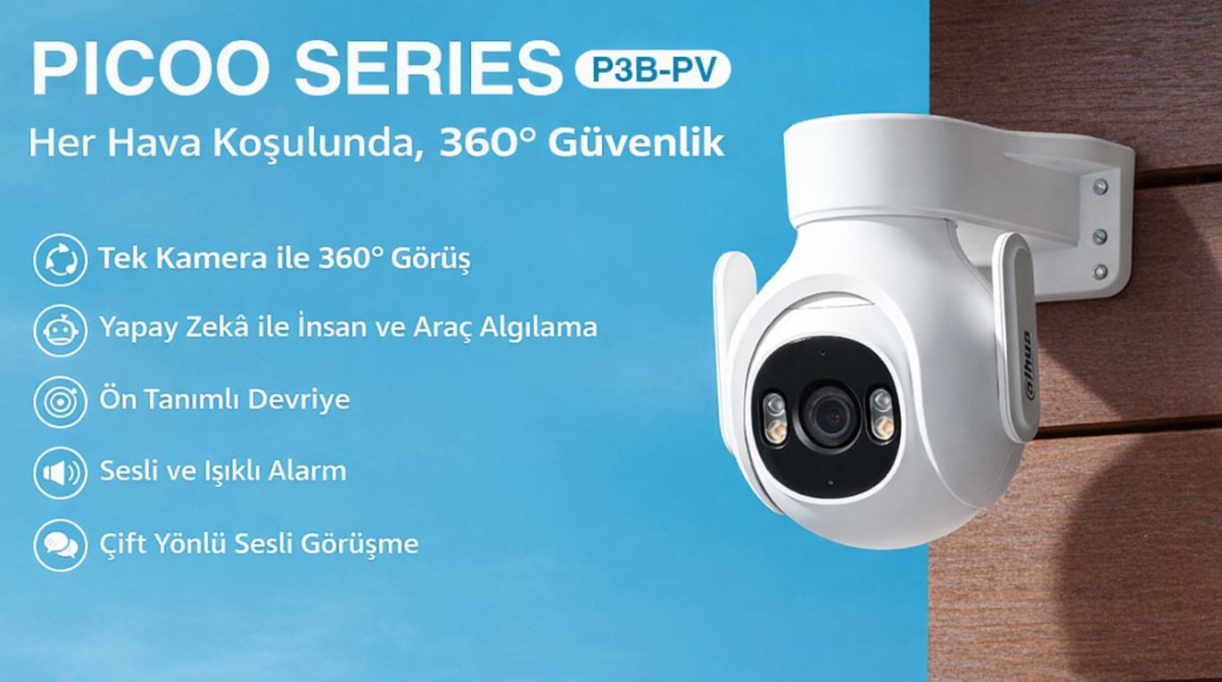 Dahua P3B-PV 3MP Dış Mekan Sabit Odaklı Wi-Fi Pan & Tilt Ağ Kamerası
