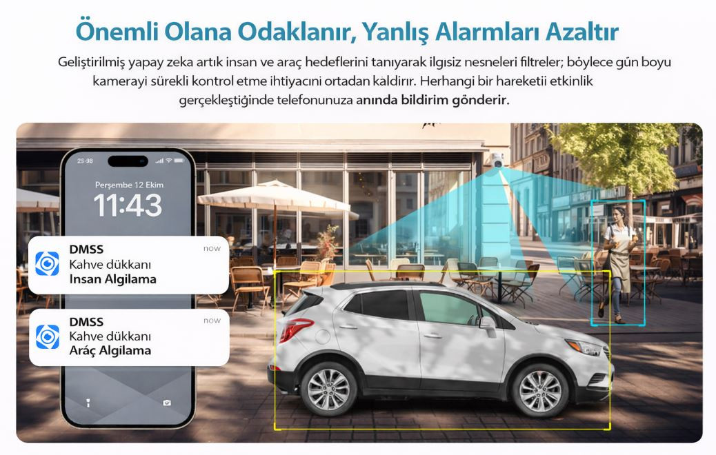 Dahua P3B-PV 3MP Dış Mekan Sabit Odaklı Wi-Fi Pan & Tilt Ağ Kamerası