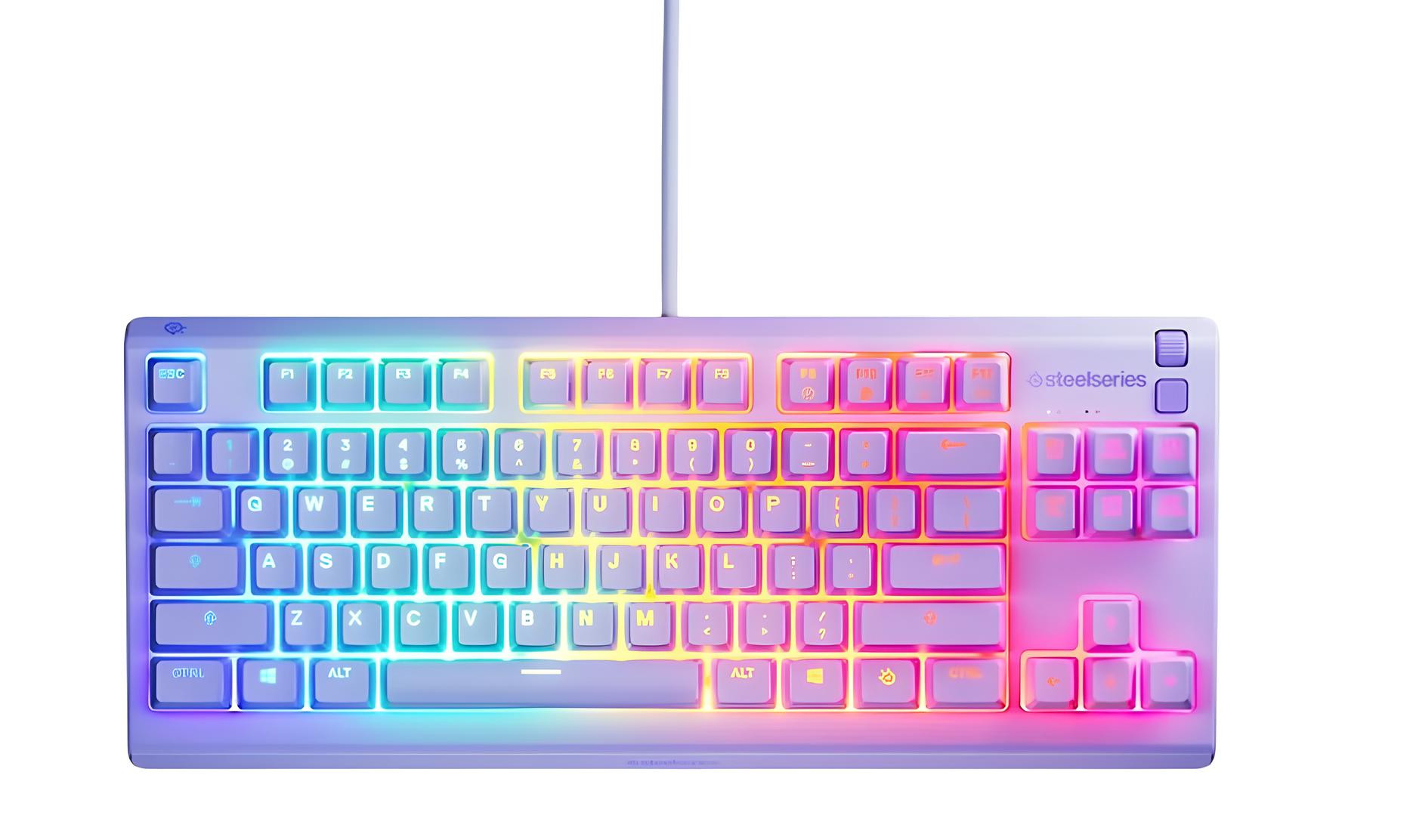 SteelSeries SSK64947 Apex 3 TKL TR Q RGB Membrane Kablolu Lavender Gaming (Oyuncu) Klavye