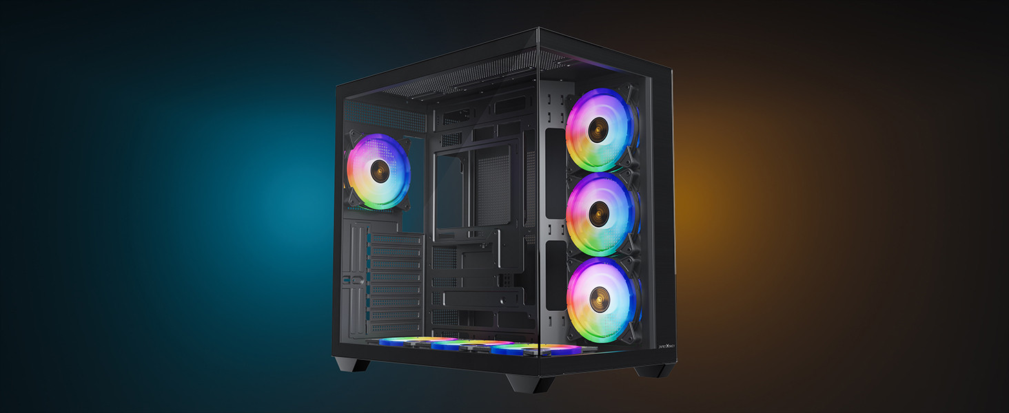 James Donkey Stark S801 7xARGB Temperli Cam 650W 80+ Bronze ATX Siyah Gaming (Oyuncu) Kasa