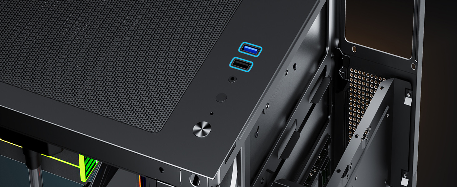 James Donkey Stark S801 7xARGB Temperli Cam 650W 80+ Bronze ATX Siyah Gaming (Oyuncu) Kasa