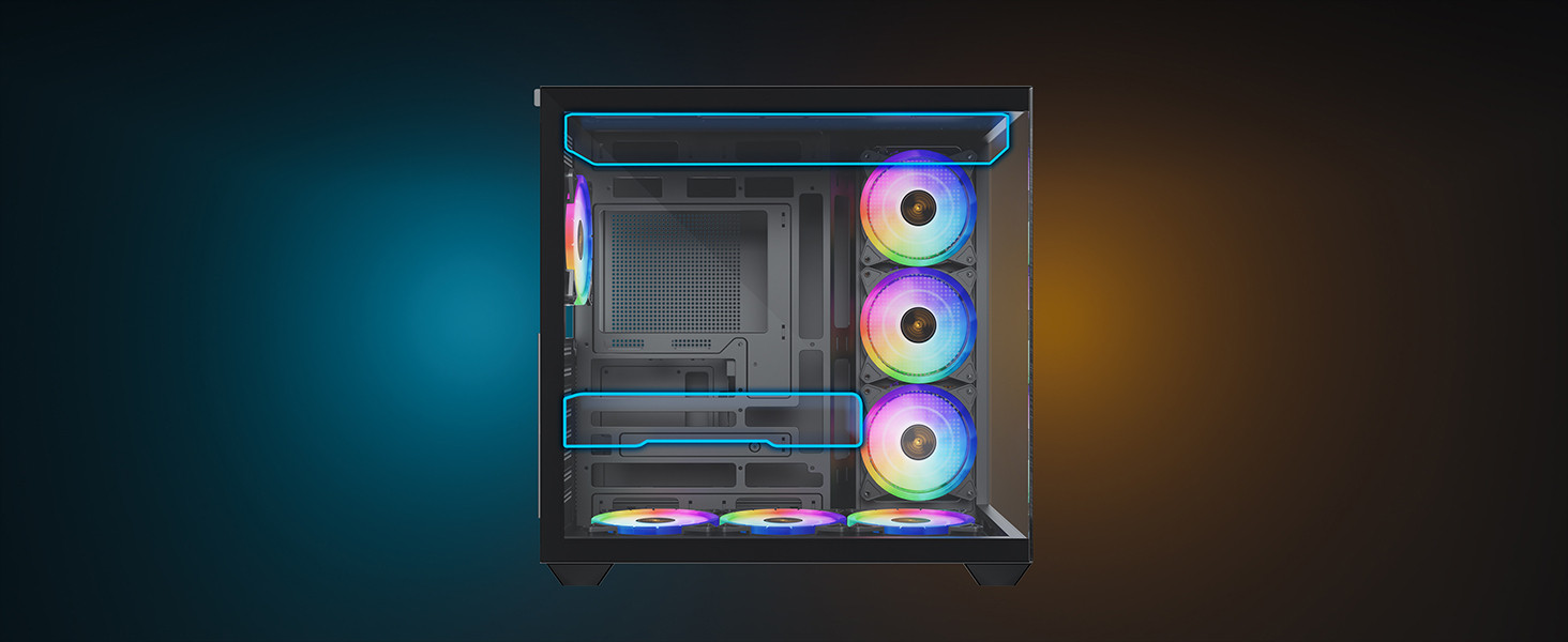 James Donkey Stark S801 7xARGB Temperli Cam 650W 80+ Bronze ATX Siyah Gaming (Oyuncu) Kasa