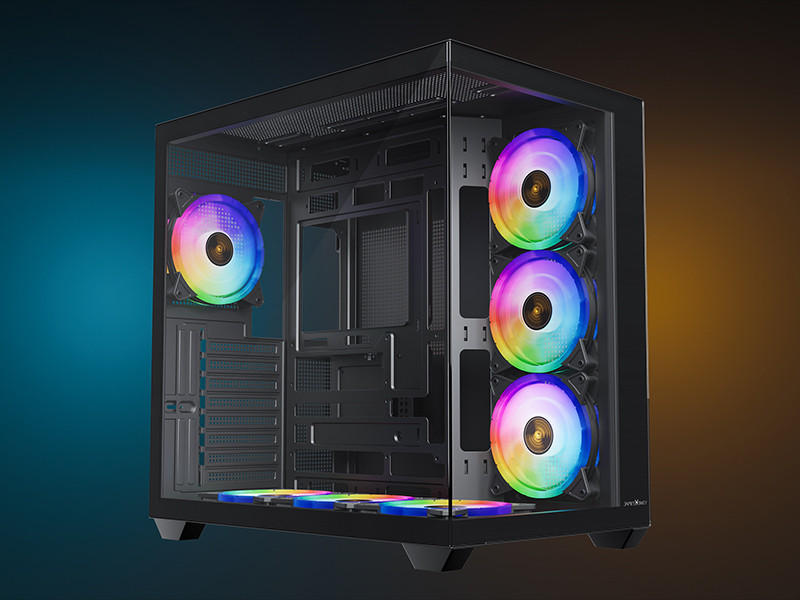 James Donkey Stark S801 7xARGB Temperli Cam 650W 80+ Bronze ATX Siyah Gaming (Oyuncu) Kasa