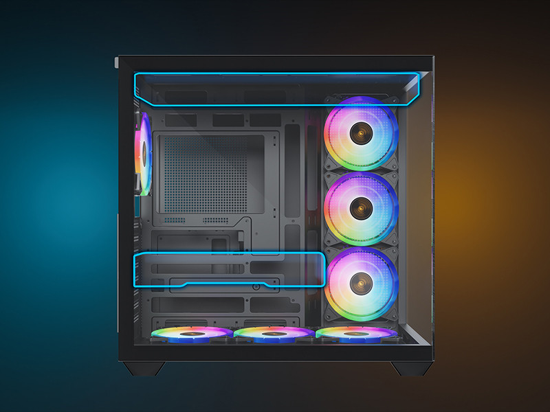 James Donkey Stark S801 7xARGB Temperli Cam 650W 80+ Bronze ATX Siyah Gaming (Oyuncu) Kasa