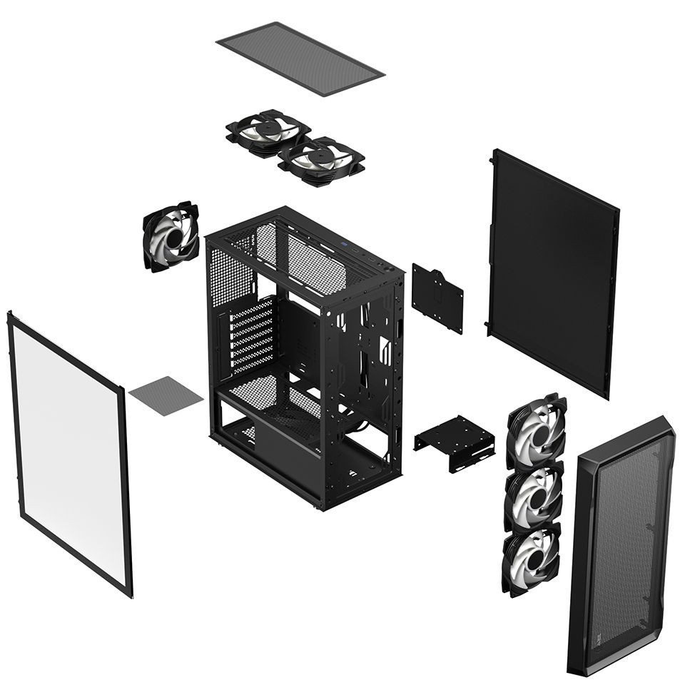 Frisby FC-9485G 600W 80+ Bronze 4x120mm RGB Fan Temperli Cam Mesh USB 3.0 ATX Mid-Tower Gaming Kasa