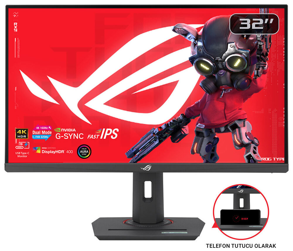 Asus ROG Strix XG32UCG 31.5″ 0.3ms 4K 160 Hz - Full HD 320 Hz Fast IPS Gaming (Oyuncu) Monitörü