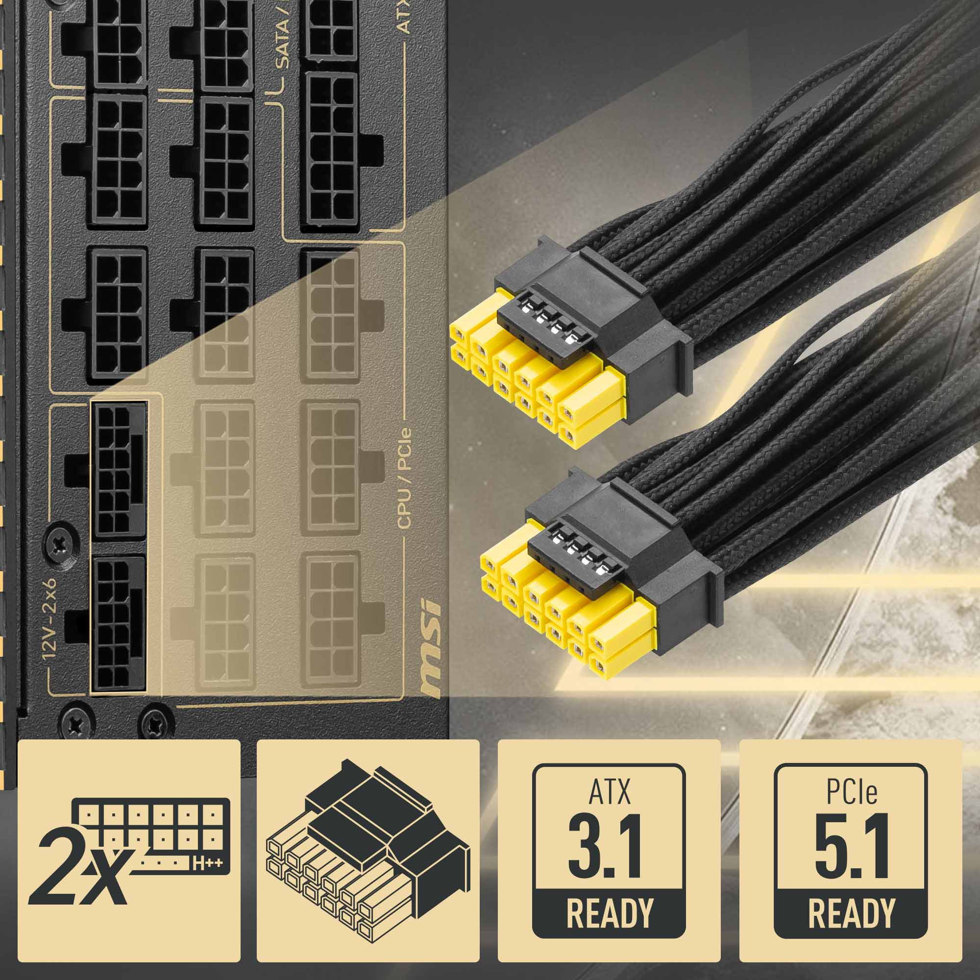 MSI MEG AI1600T PCIE5 1600W 80+ Titanium Full Modüler Power Supply