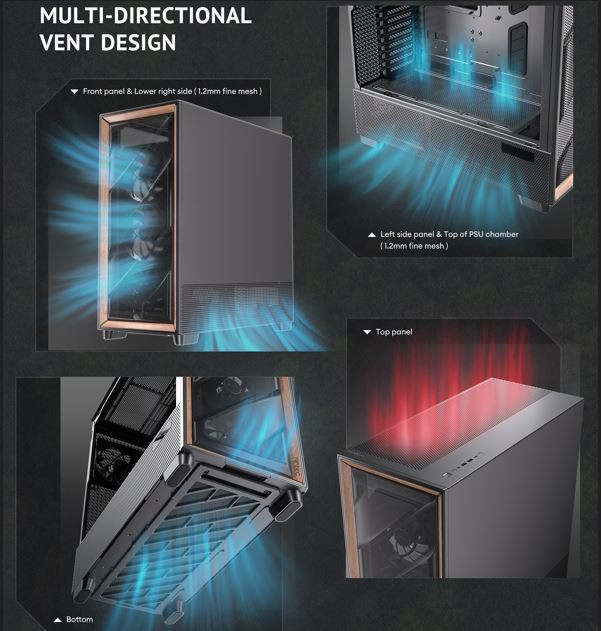Antec FLUX PRO 2x120mm 4x140mm Fan Temperli Camlı Full Tower E-ATX Gaming (Oyuncu) Kasa 