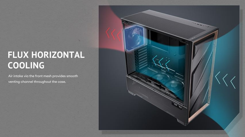 Antec FLUX PRO 2x120mm 4x140mm Fan Temperli Camlı Full Tower E-ATX Gaming (Oyuncu) Kasa 