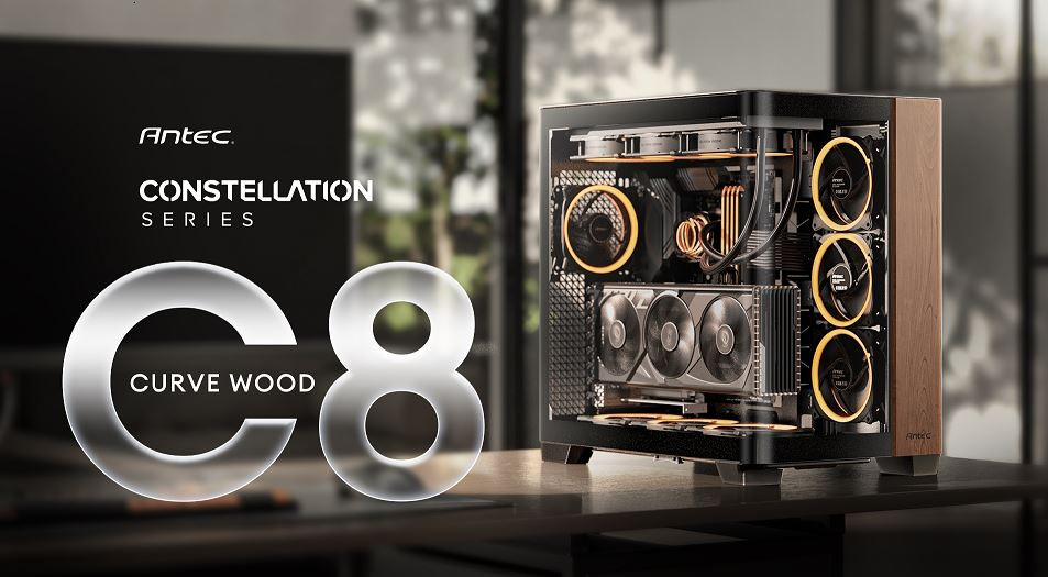 Antec C8 Curve Wood E-ATX Tek Kavisli Cam Ahşap Ön Panel Full Tower Gaming (Oyuncu) Kasa
