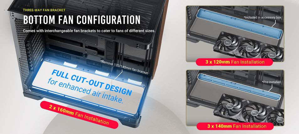 Antec C8 Curve Wood E-ATX Tek Kavisli Cam Ahşap Ön Panel Full Tower Gaming (Oyuncu) Kasa