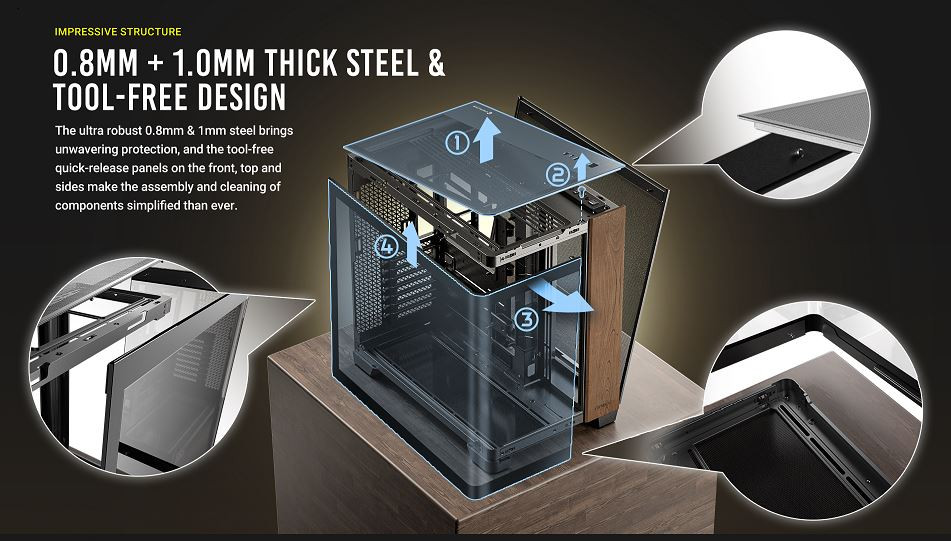 Antec C8 Curve Wood E-ATX Tek Kavisli Cam Ahşap Ön Panel Full Tower Gaming (Oyuncu) Kasa
