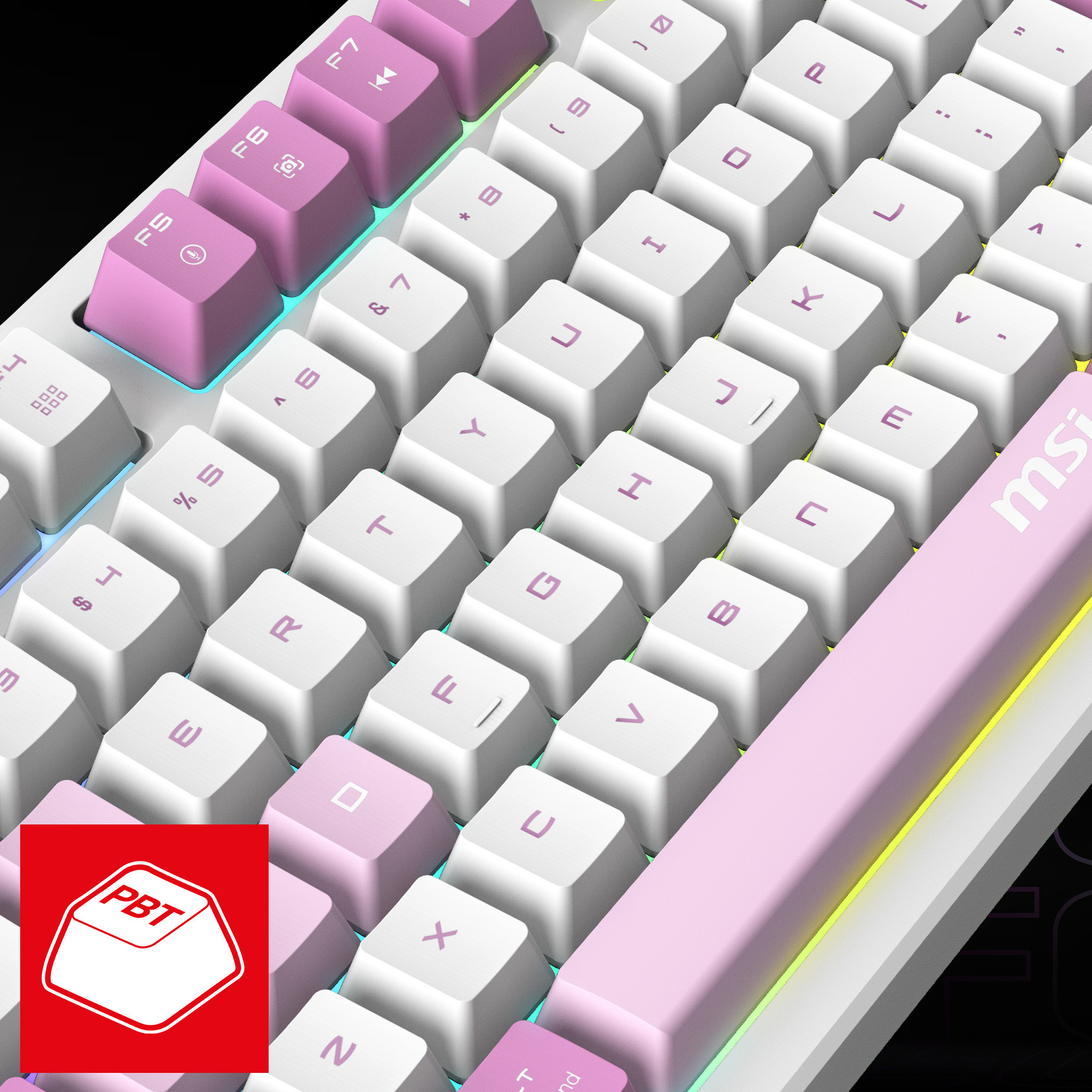 MSI FORGE GK600 TKL WIRELESS SKY TR RGB Mekanik Gaming  Klavye