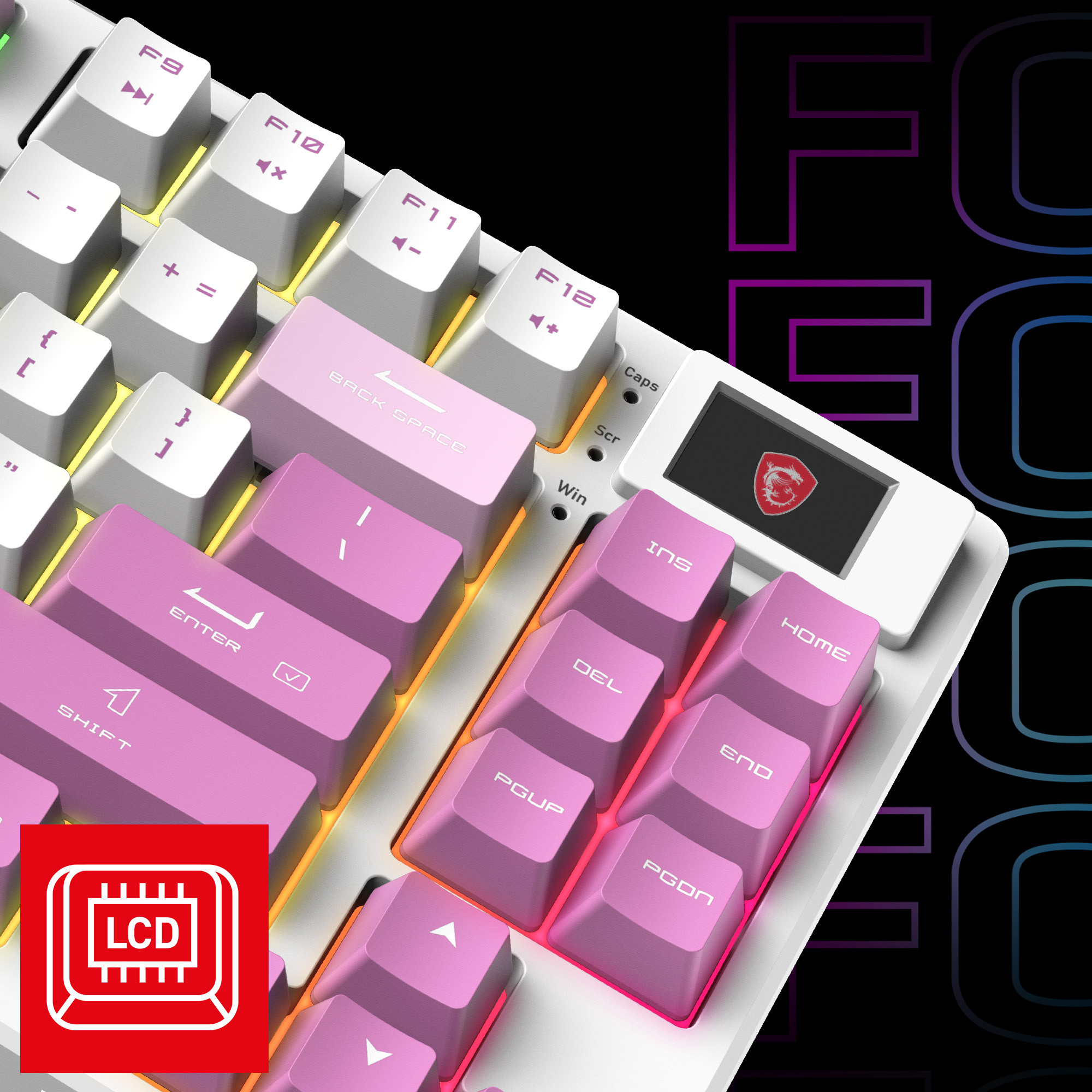 MSI FORGE GK600 TKL WIRELESS SKY TR RGB Mekanik Gaming  Klavye