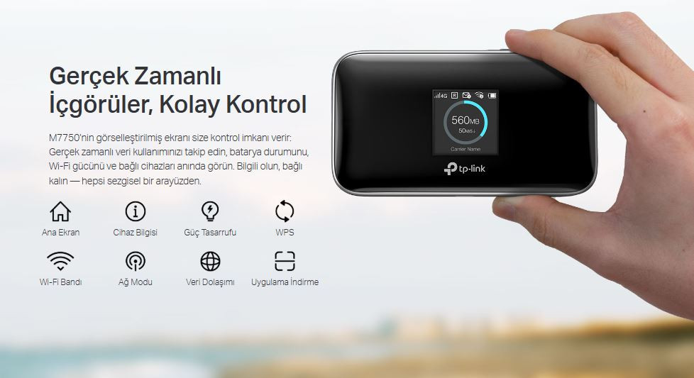 Tp-Link M7750 600Mbps Wifi 4G Lte-Advanced Taşınabilir Modem
