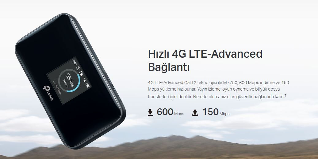 Tp-Link M7750 600Mbps Wifi 4G Lte-Advanced Taşınabilir Modem