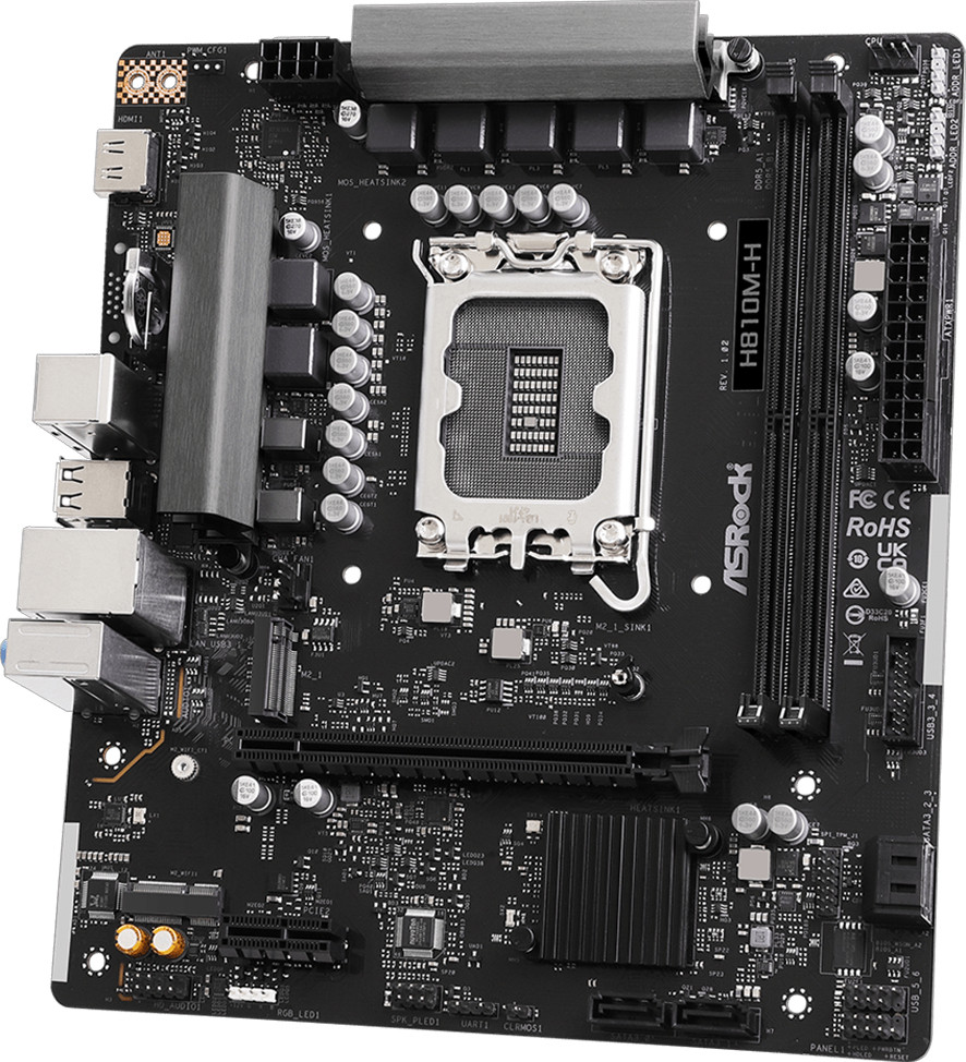 Asrock H810M-H LGA1851 DDR5 6400MHz+(OC) mATX Gaming Anakart