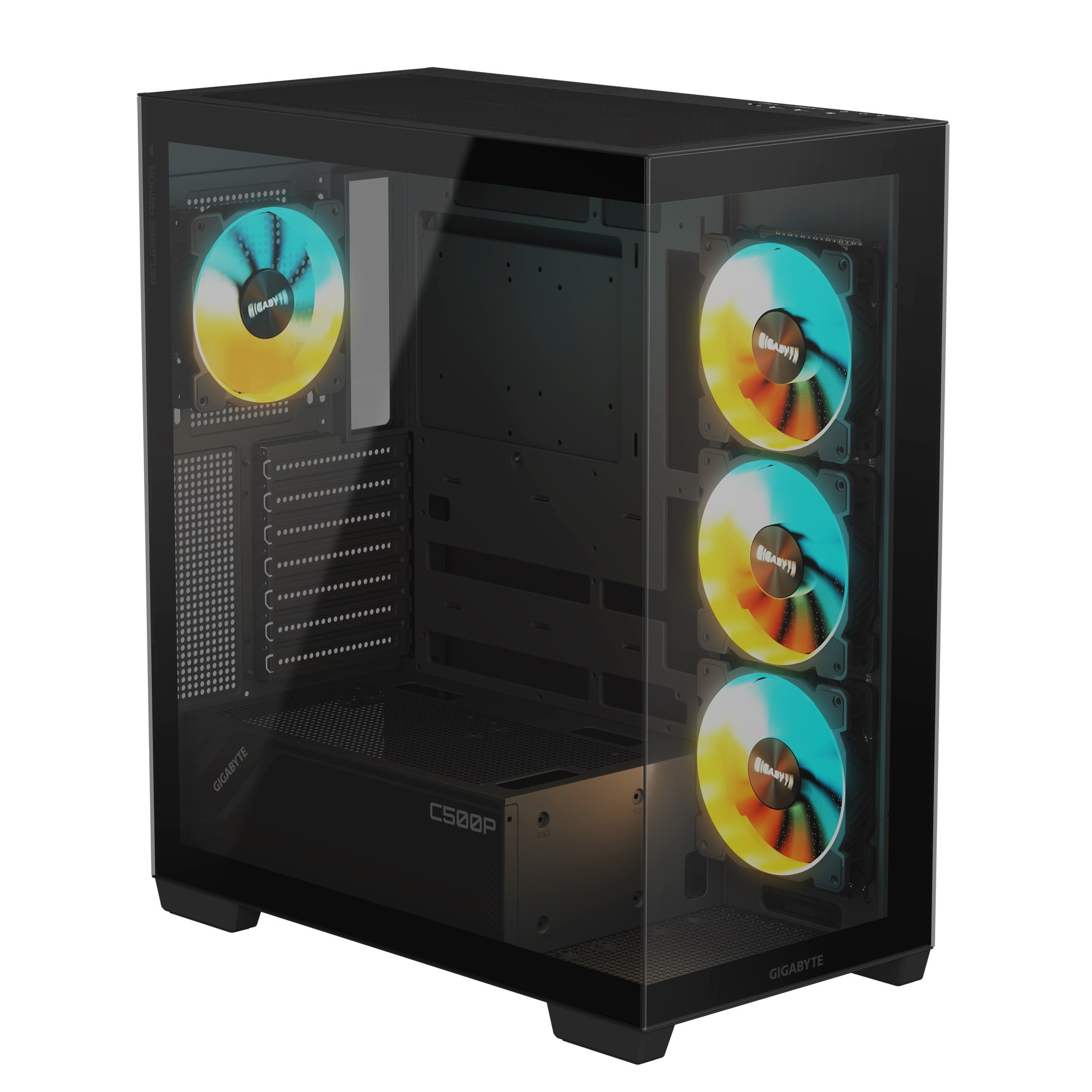 Gigabyte C500 GB-C500P ST Panoramic Stealth Glass USB 3.0 USB-C ATX Mid Tower Gaming (Oyuncu) Kasası