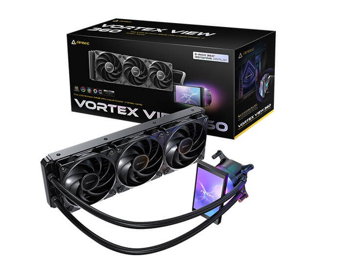 Antec Vortex View 360 ARGB AIO 5″ LCD Ekran Siyah İşlemci Sıvı Soğutucusu