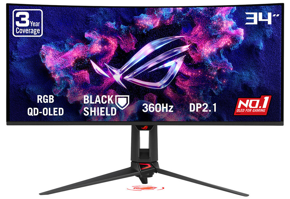 ASUS ROG Swift OLED PG34WCDN 34 inç 360Hz 0.03ms UWQHD Adaptive Sync QD-OLED Kavisli Gaming Monitör