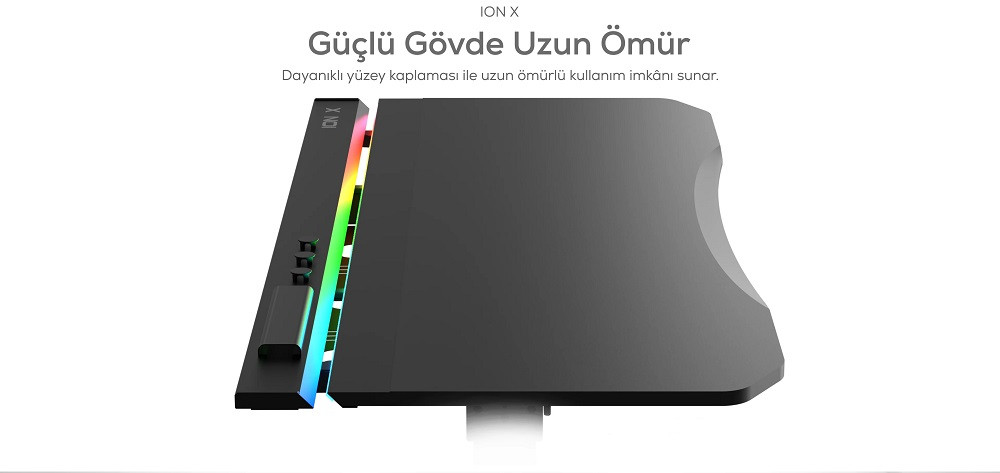Hawk ION X Çift Motorlu Yükseklik Ayarlı RGB 160x80 Siyah Renk Çalışma ve Oyuncu Masası