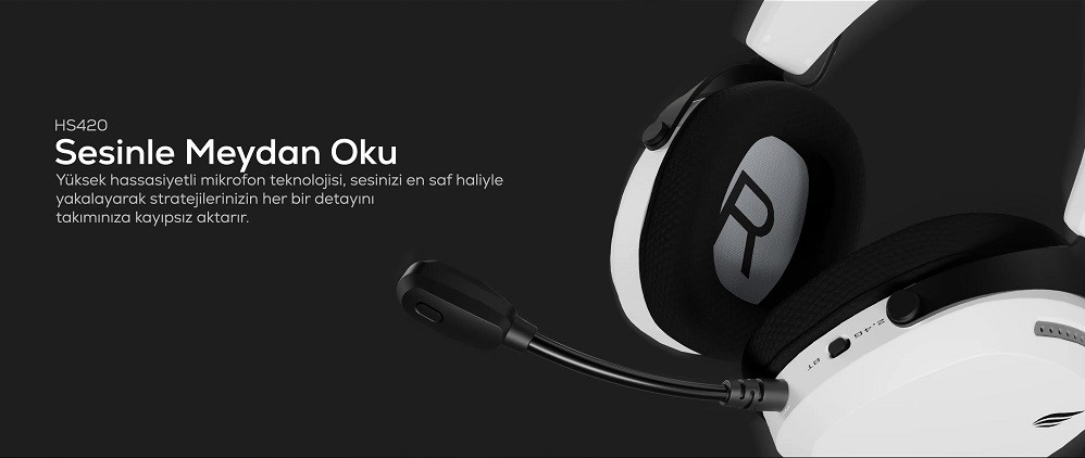 Hawk HS420 7.1 Surround Tri-Mode Kablosuz/Bluetooth Beyaz Oyuncu Kulaklığı