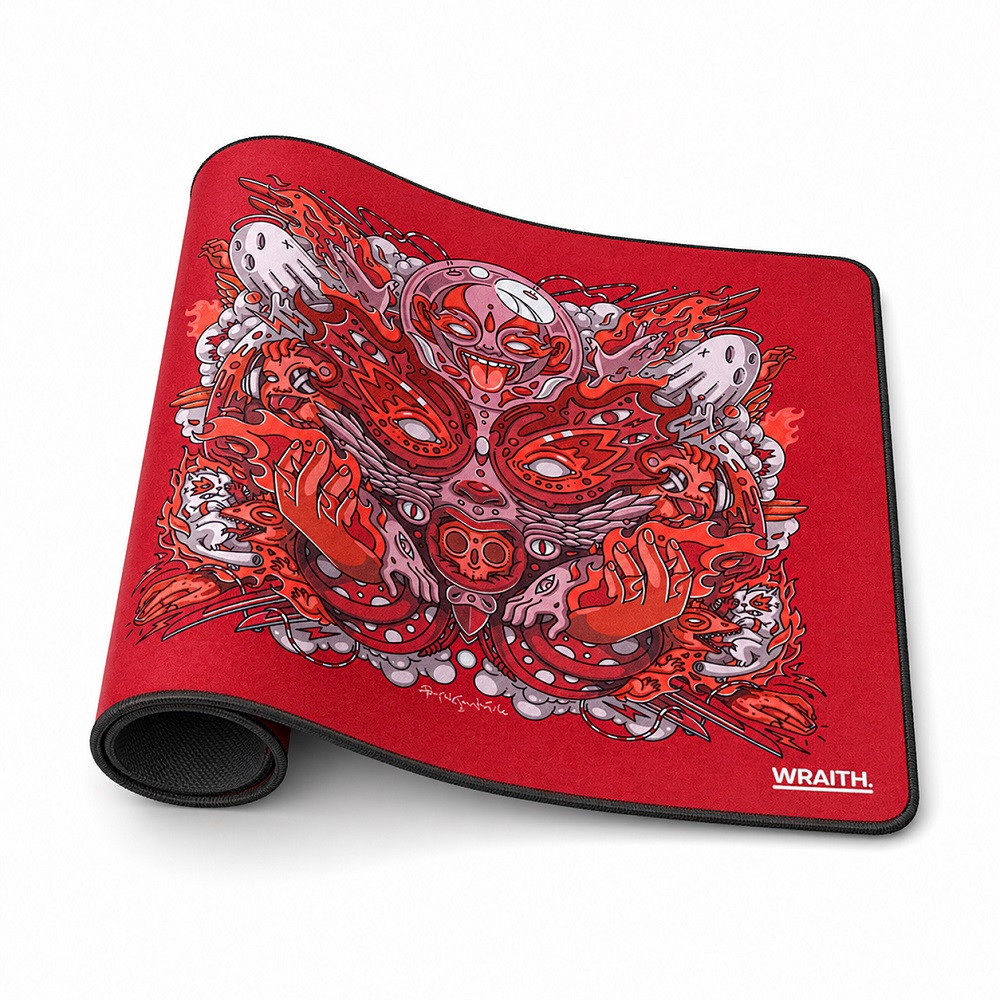 Wraith Spirit of Aim PRO Fire Red Hybrid Mousepad 50x50