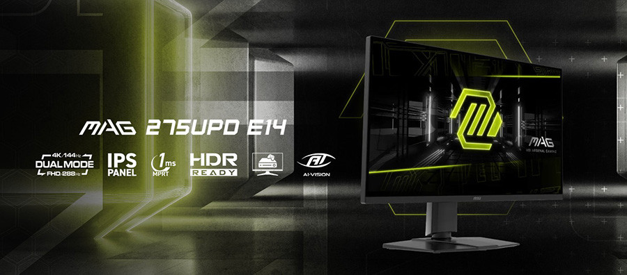 MSI MAG 275UPD E14 27″ 4K UHD 144Hz - Full HD 288Hz 1ms Dual Mode FreeSync Premium IPS Pivot Gaming Monitör