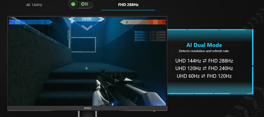 MSI MAG 275UPD E14 27″ 4K UHD 144Hz - Full HD 288Hz 1ms Dual Mode FreeSync Premium IPS Pivot Gaming Monitör