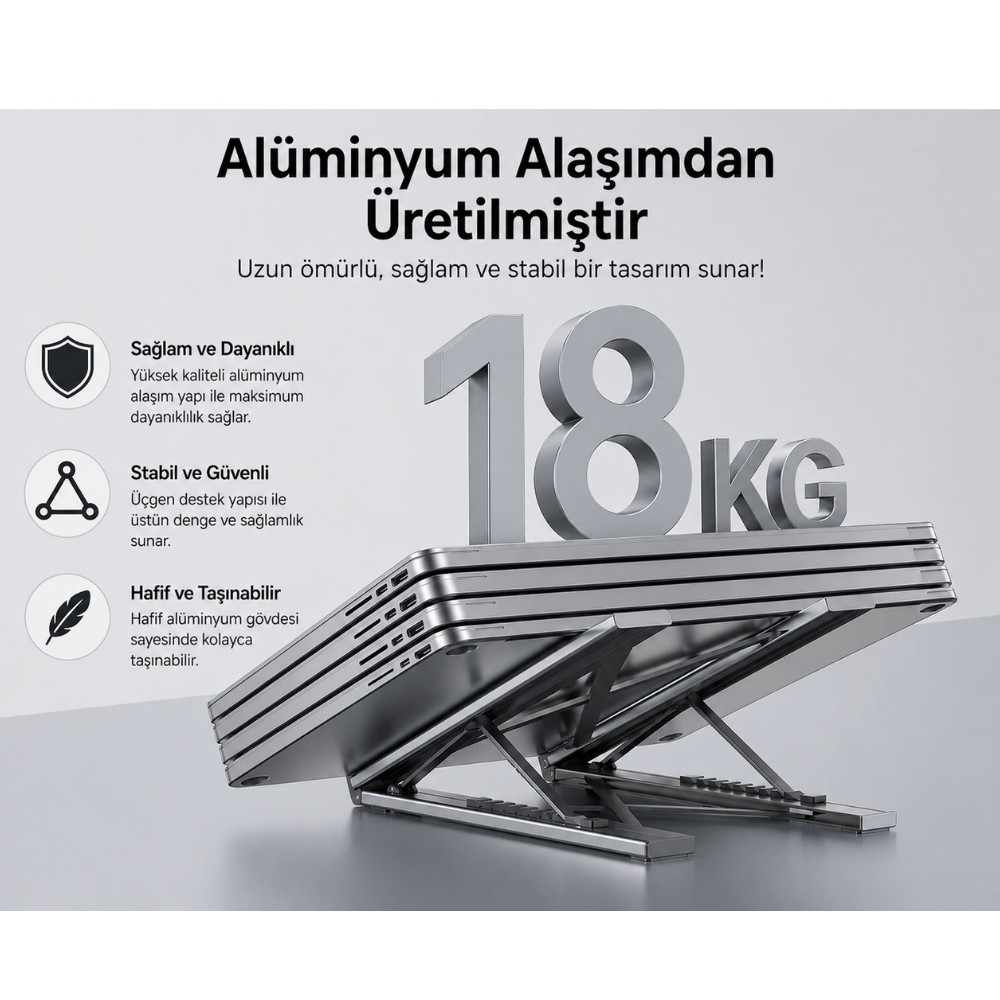 Unitek USB-C Katlanabilir Dizüstü Bilgisayar Standı ve Bağlantı İstasyonu