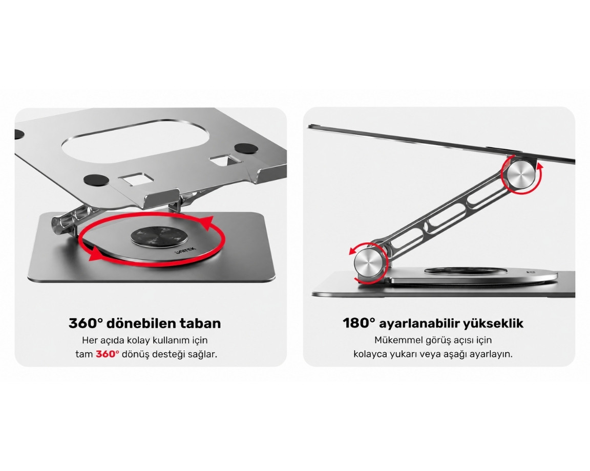 Unitek 15.6″ Ayarlanabilir Metal Notebook Standı OT180SL01