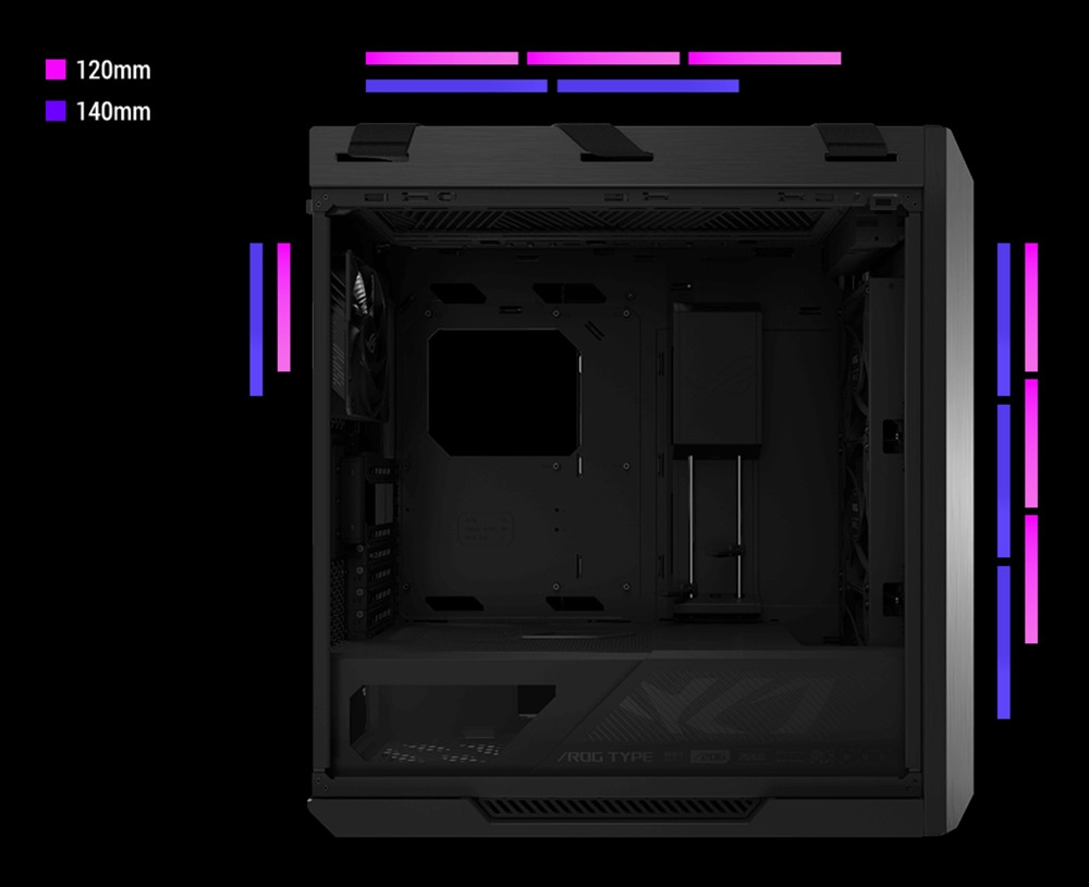 ASUS ROG STRIX HELIOS II GX601S 4x140mm Fan USB Type-C Temperli Cam Siyah E-ATX Mid-Tower Gaming Kasa