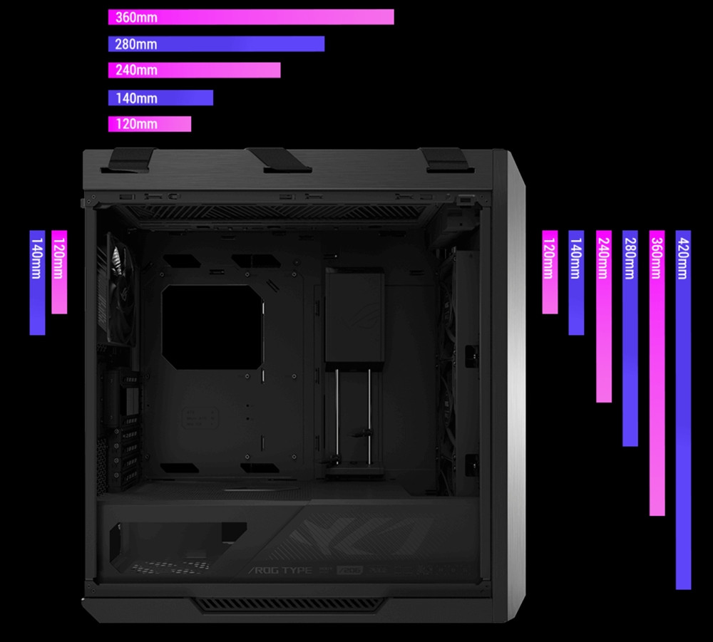 ASUS ROG STRIX HELIOS II GX601S 4x140mm Fan USB Type-C Temperli Cam Siyah E-ATX Mid-Tower Gaming Kasa
