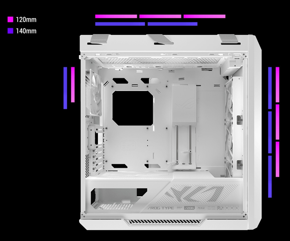 ASUS ROG STRIX HELIOS II GX601S 4x140mm Fan USB Type-C Temperli Cam Beyaz E-ATX Mid-Tower Gaming Kasa