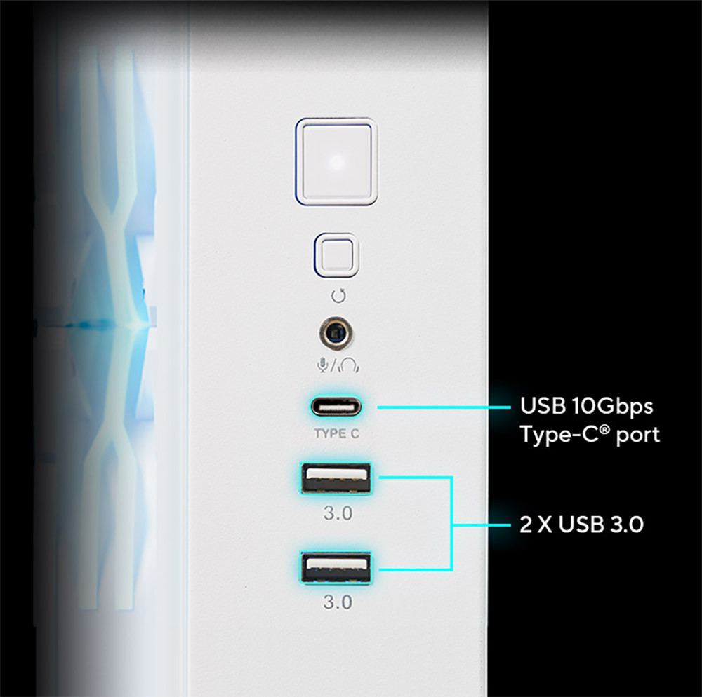 ASUS A32 PLUS TG ARGB Beyaz USB 3.2 ATX Mid-Tower Gaming (Oyuncu) Kasası