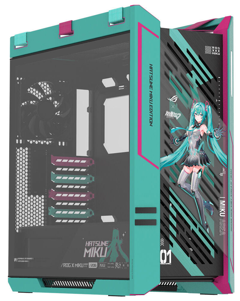 ASUS ROG STRIX HELIOS II GX601S HATSUNE MIKU 4x140mm Fan USB Type-C Temperli Cam RGB Siyah E-ATX Mid-Tower Gaming Kasa
