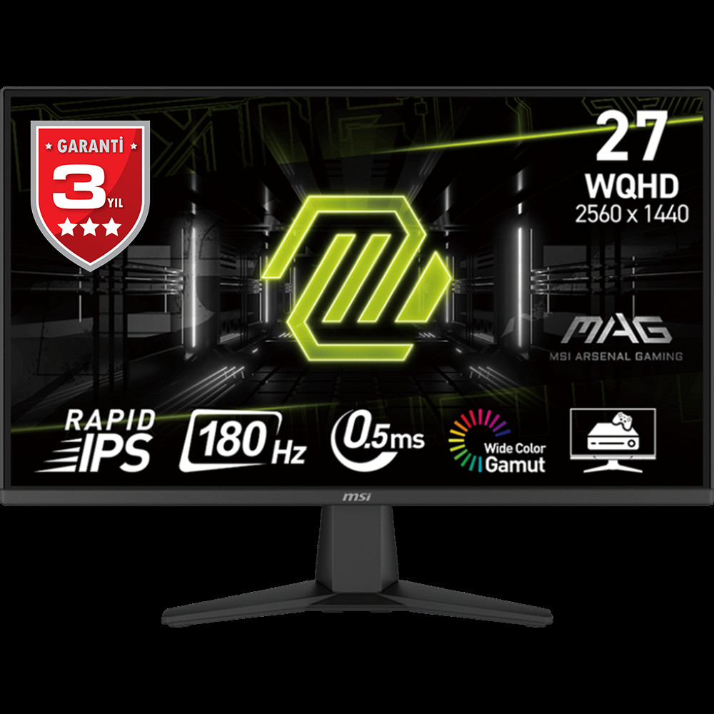 MSI MAG 275QF E20 27″ 200Hz 0.5ms 2K WQHD Adaptive Sync Rapid IPS Gaming Monitör