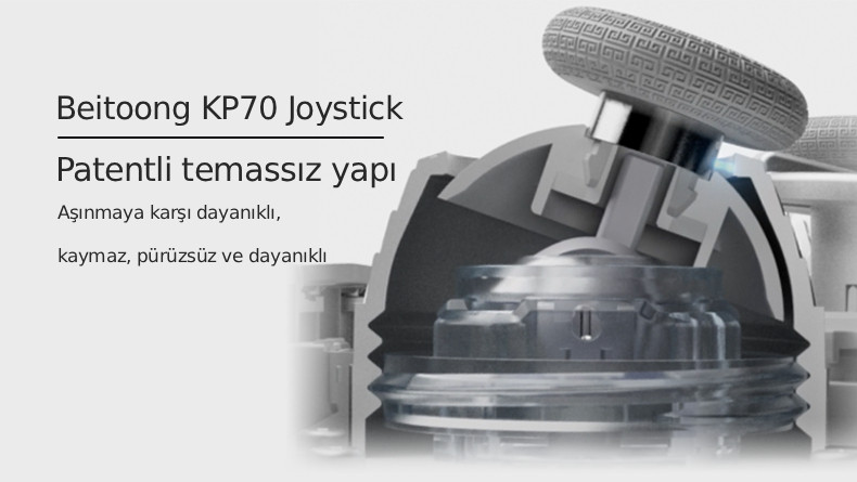 BEITONG KP70 Kablosuz Beyaz Gamepad (2.4G, Bluetooth, Kablolu)