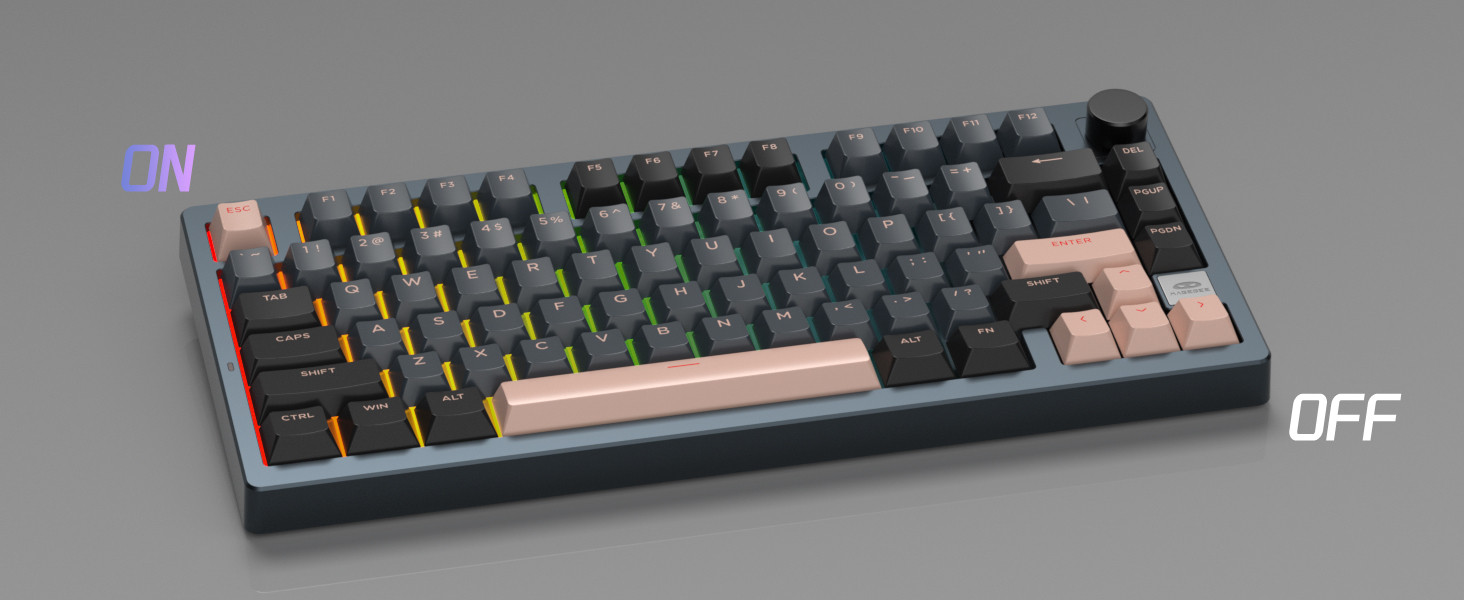 MageGee Light75 Tri-Mode RGB Hot-Swap Mekanik Siyah Gaming Klavye