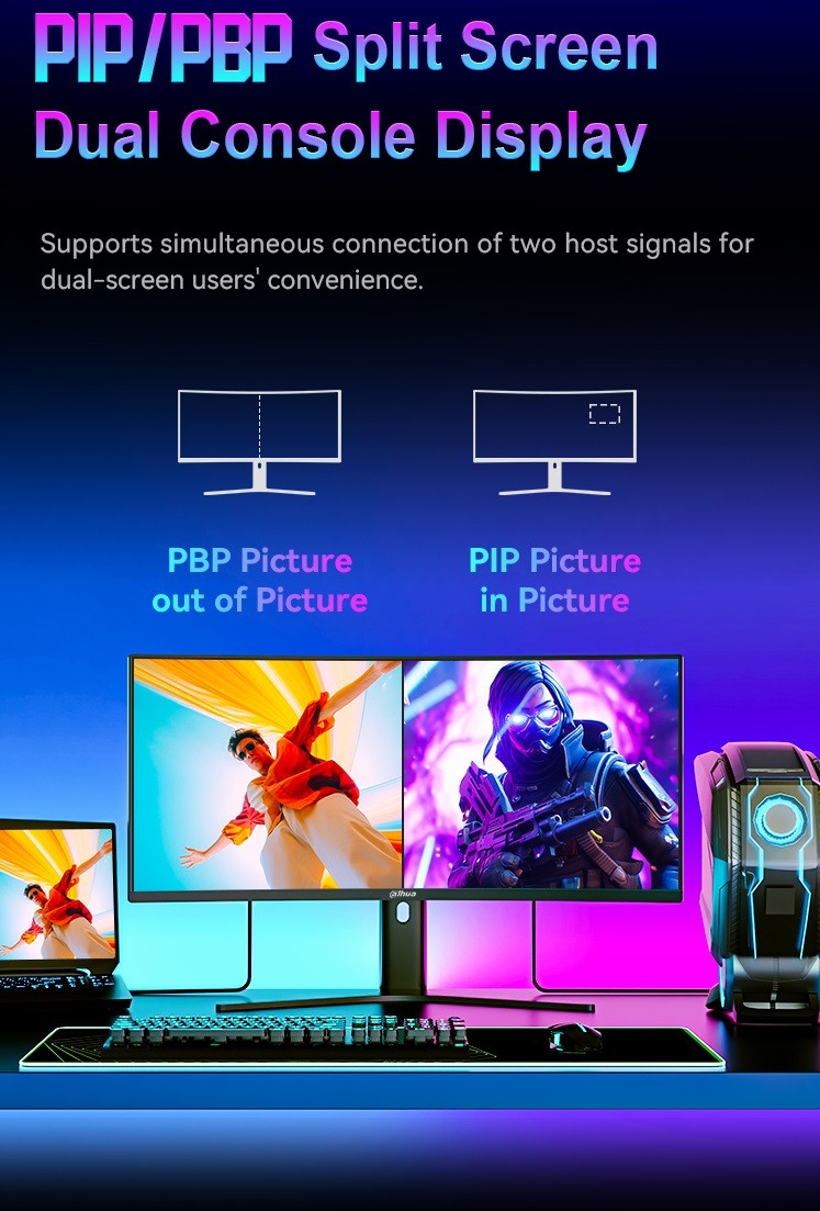 DAHUA LM34-E330CA 34″ 200Hz 1ms HDMI DP Adaptive Sync HDR10 WQHD VA Curved 1500R Gaming Monitör